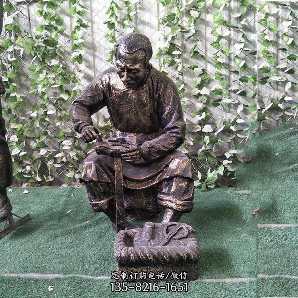 園林景區(qū)修鞋匠情景小品雕塑（2）