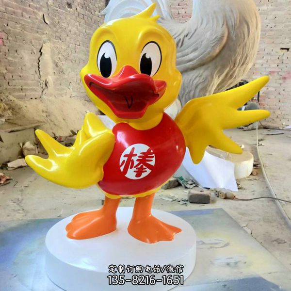店鋪烤鴨店玻璃鋼卡通鴨子雕塑
