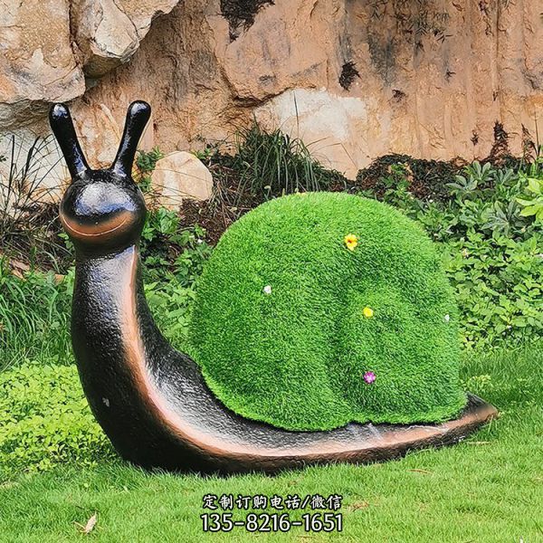 玻璃鋼綠植蝸牛動物擺件
