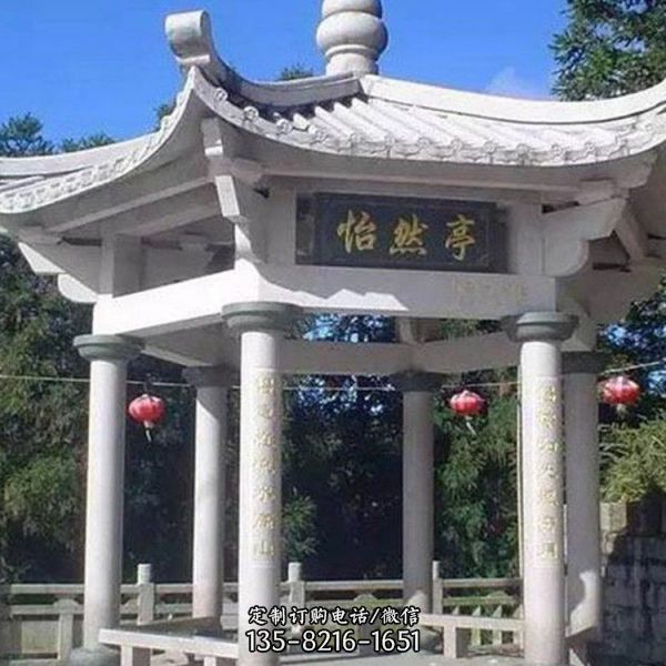 公園多層石雕園林大型六角涼亭雕塑（1）