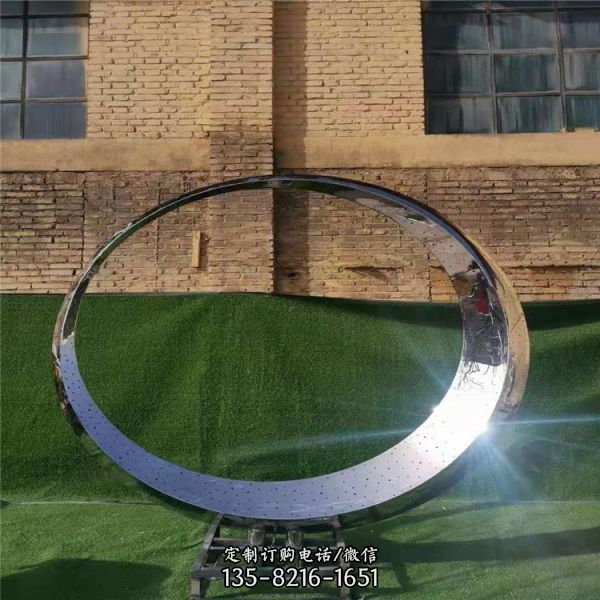 廣場(chǎng)擺放創(chuàng)意不銹鋼鏤空?qǐng)A環(huán)雕塑
