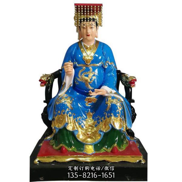 寺廟供奉玻璃鋼彩繪玉皇大帝和王母娘娘雕塑（3）