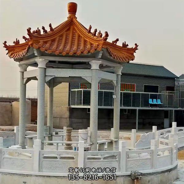 石雕涼亭大理石石雕戶外公園歐式涼亭雕塑（1）