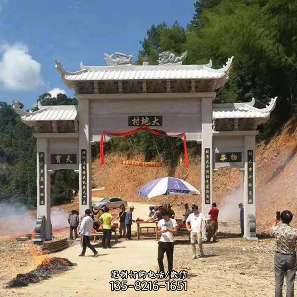景區大理石石雕景觀牌坊雕塑