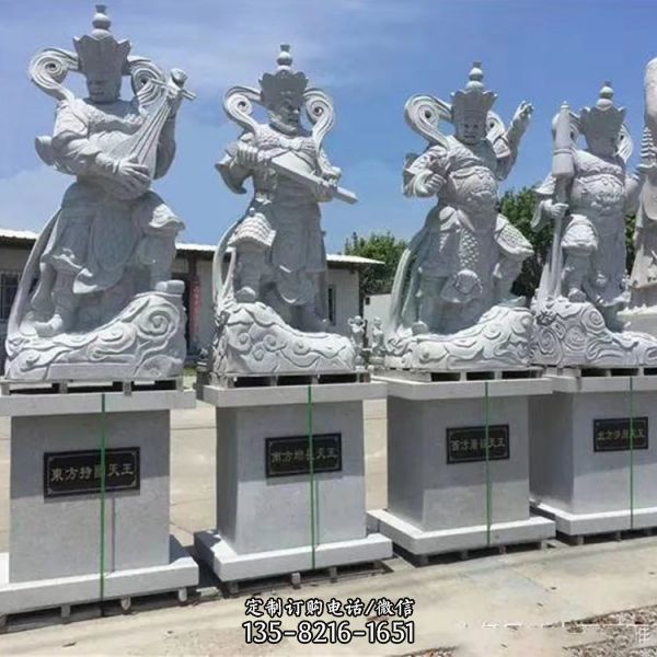 四大天王青石浮雕佛像寺廟景區廣場擺件（4）