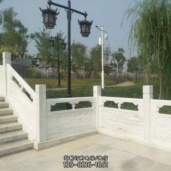 公園景區漢白玉雕刻石欄桿（3）
