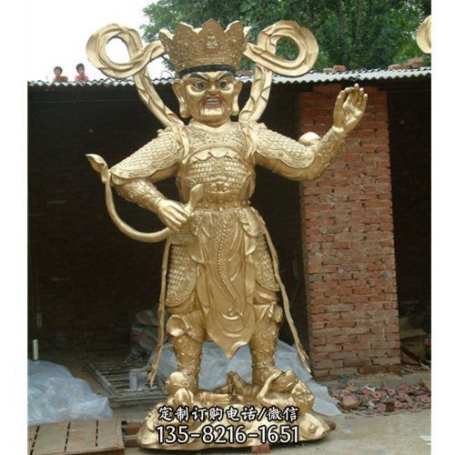 寺廟大型不銹鋼噴金烤漆四大天王雕塑（3）