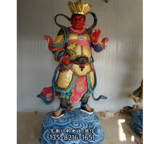 寺廟大型不銹鋼噴金烤漆四大天王雕塑（1）