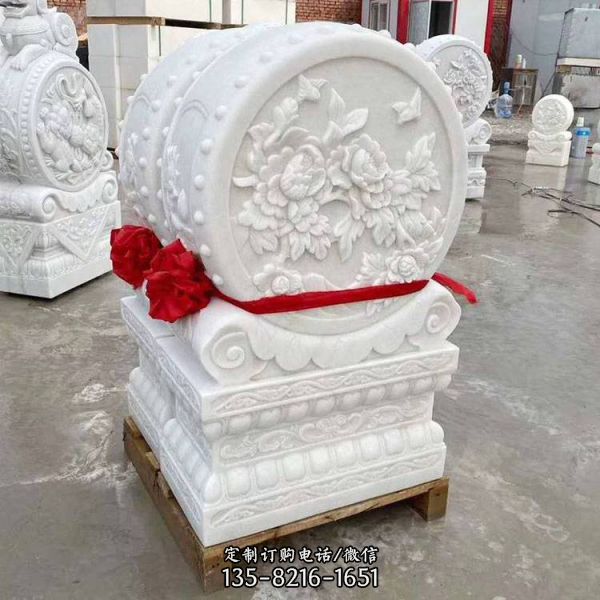 石雕門墩抱鼓石一對家用中式庭院抱鼓石雕塑（1）
