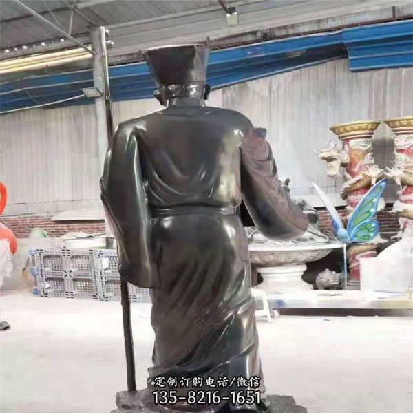 校園廣場(chǎng)戶外綠地玻璃鋼孔子人物景觀雕塑（3）