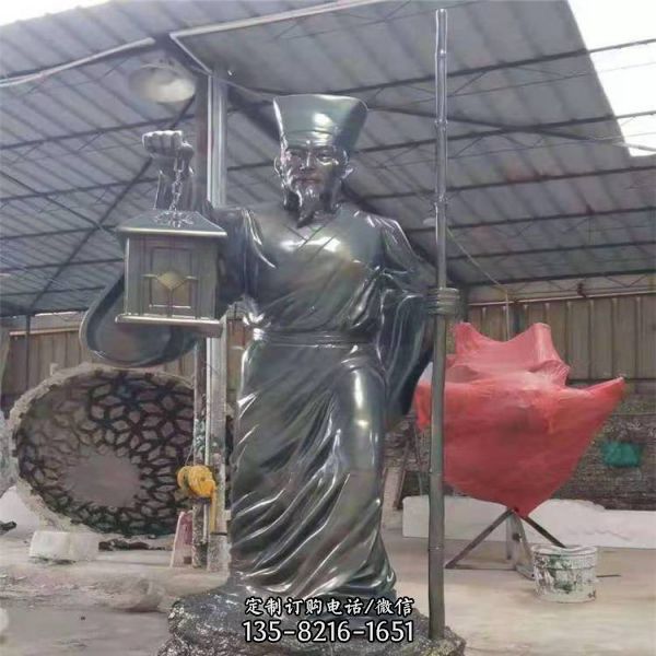 校園廣場(chǎng)戶外綠地玻璃鋼孔子人物景觀雕塑（2）