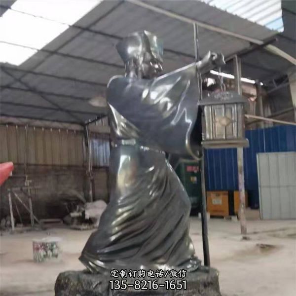 校園廣場(chǎng)戶外綠地玻璃鋼孔子人物景觀雕塑（5）