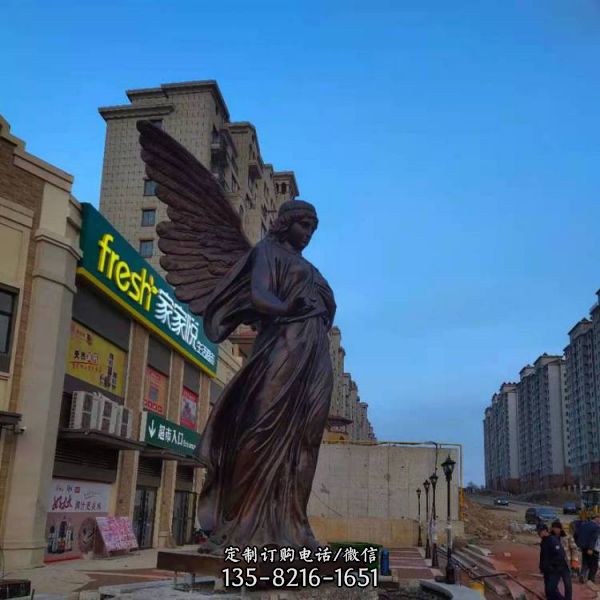 玻璃鋼歐式雕塑西方人物翅膀天使仿銅雕像（3）
