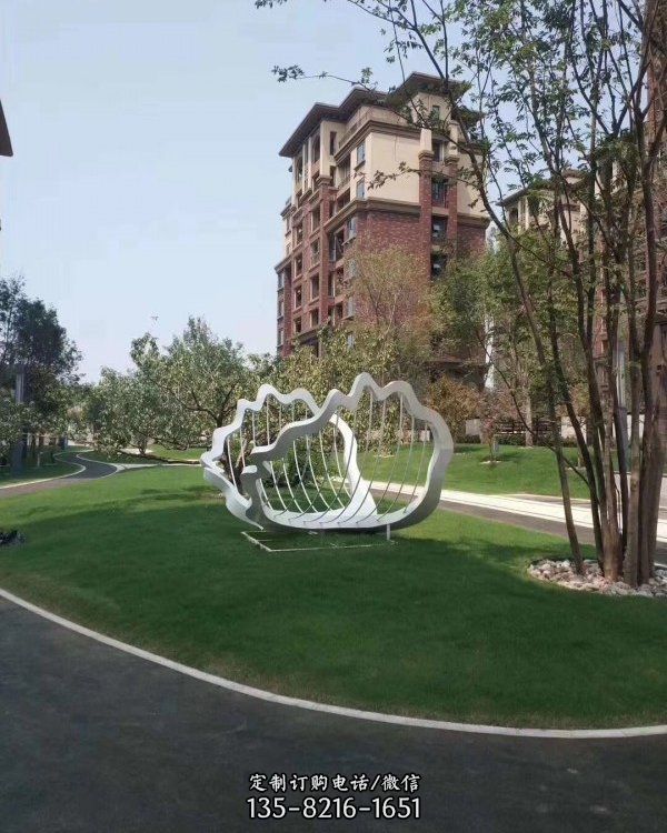 小區園林創意不銹鋼抽象藝術造型景觀雕塑（5）