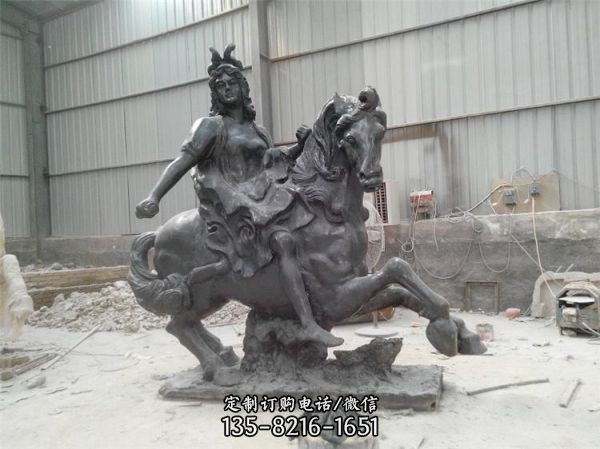 廣場城市街道玻璃鋼仿銅情景人物雕塑（2）