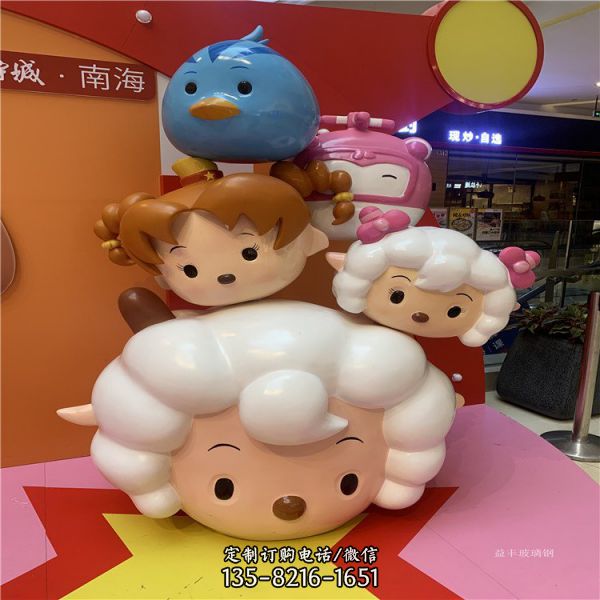 幼兒園玻璃鋼彩繪卡通公仔雕塑（2）