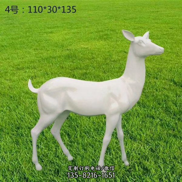 公園景區玻璃鋼彩繪仿真動物梅花鹿雕塑（4）