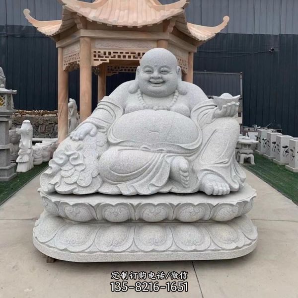 寺廟擺放花崗巖彌勒佛雕塑（1）