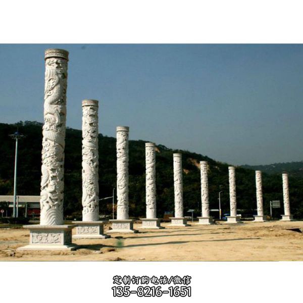 公園庭院石雕 盤龍石柱雕塑（3）