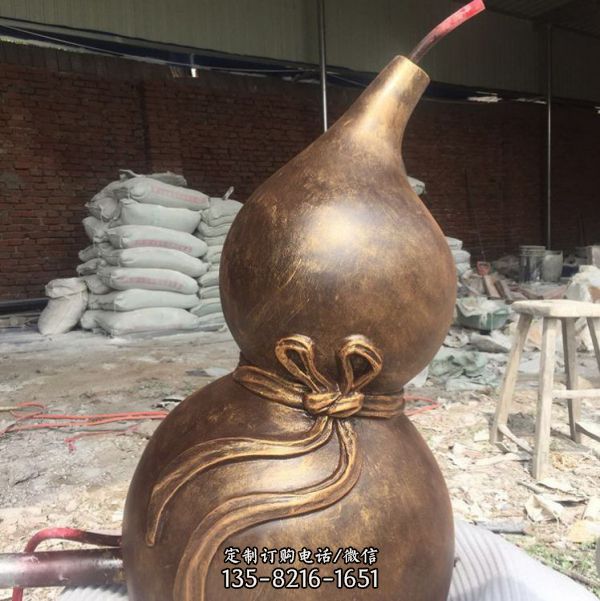 戶外寺院景觀裝飾品不銹鋼、玻璃鋼抽象葫蘆雕塑（4）