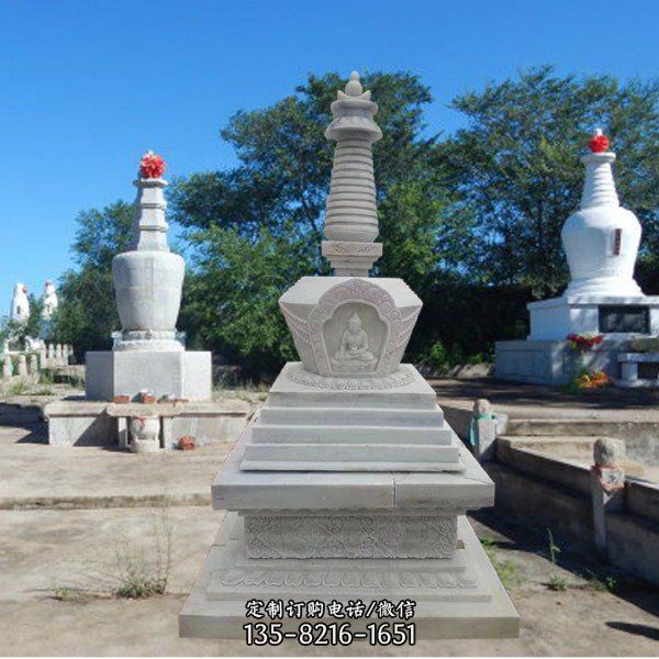 寺廟花崗巖舍利塔佛塔雕塑（1）