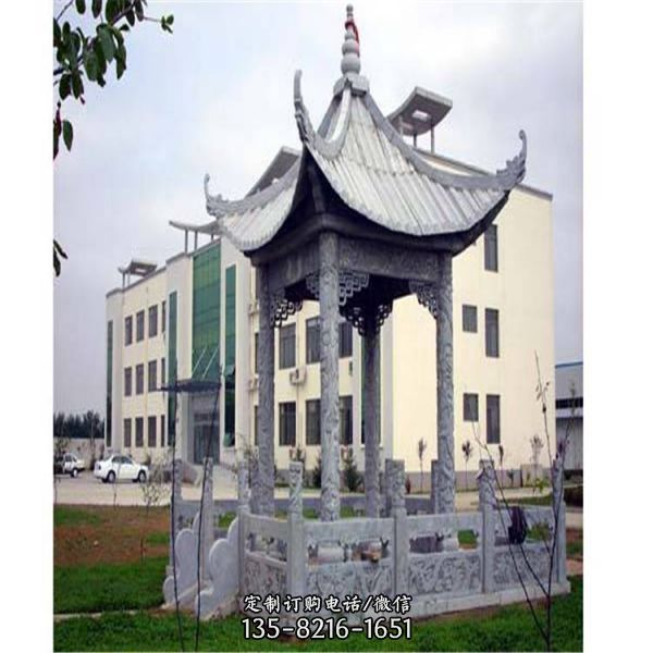 公園景區擺放仿古大理石中式涼亭（1）
