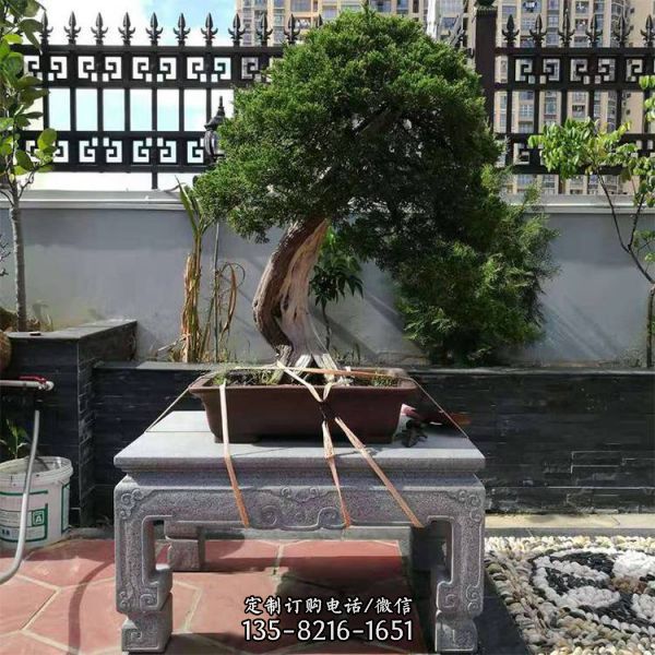 園林景觀石條案石擺臺 仿古花托花架雕塑（4）
