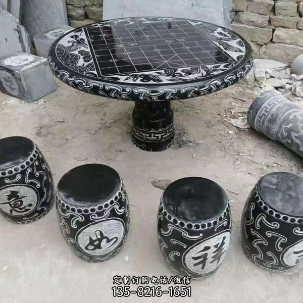 園林景觀仿古石雕園林創(chuàng)意石桌石凳雕塑（5）
