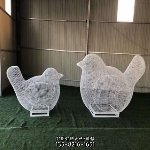 公園不銹鋼鏡面園林鏤空動物雕塑（4）