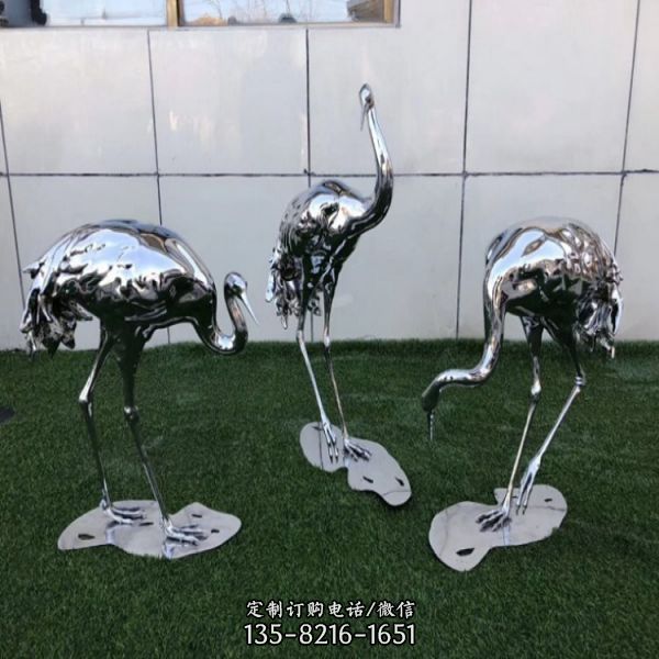 公園不銹鋼鏡面園林鏤空動物雕塑（5）