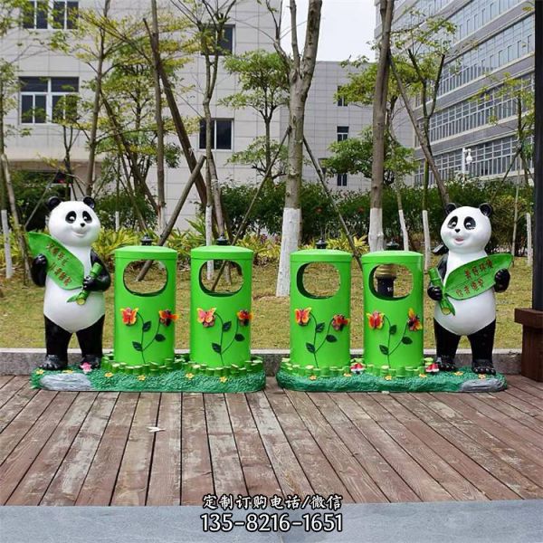玻璃鋼卡通垃圾桶造型 環(huán)保形象卡通雕塑（4）