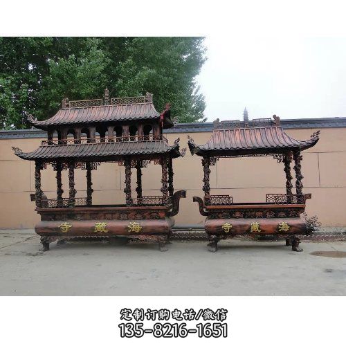 寺廟宗教祈福上香中式香爐雕塑（4）