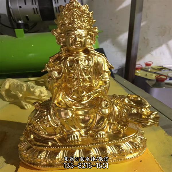 家居玻璃鋼貼金佛像雕塑擺件（2）