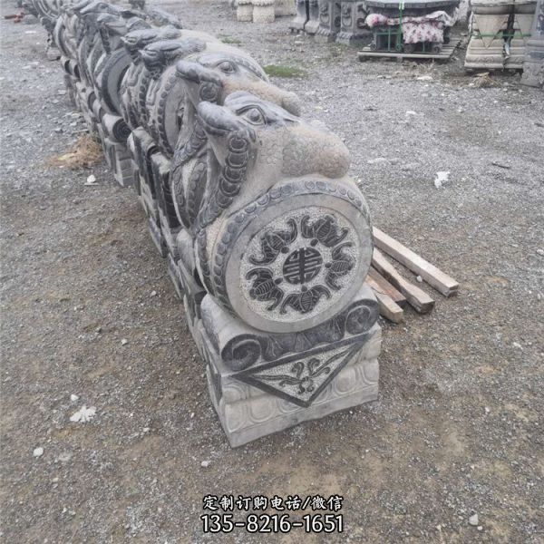 庭院入口石門鼓 景區景觀石抱鼓石門鼓雕塑（3）