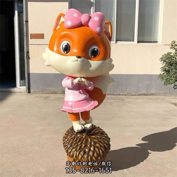 玻璃鋼卡通幼兒園貓咪雕塑（5）