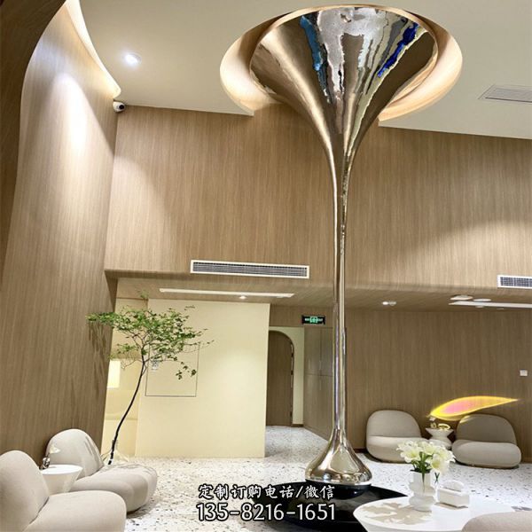 酒店室內(nèi)創(chuàng)意不銹鋼鏡面工藝品擺件