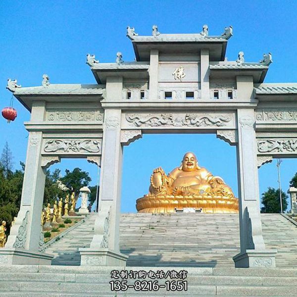 農場村口大型石雕園林牌坊雕塑（2）