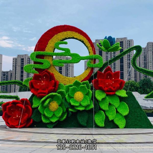 大型廣場裝飾五色草物植仿真綠雕（3）