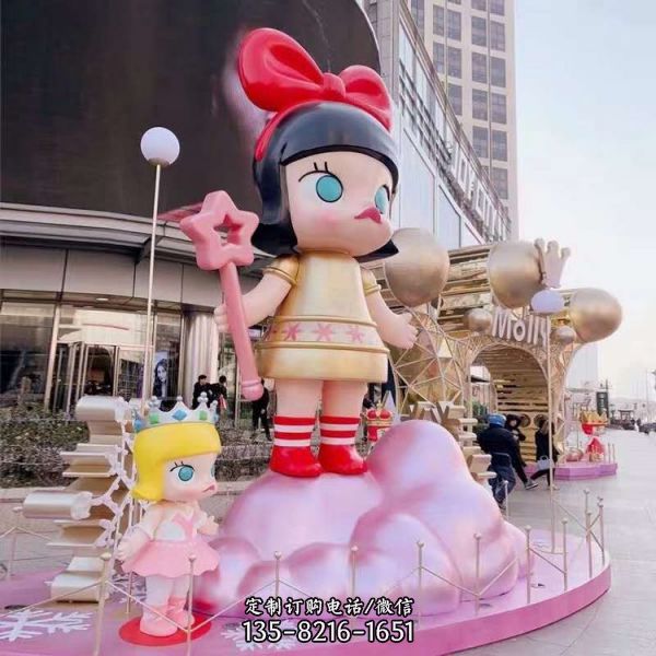 商場街頭擺放玻璃鋼卡通彩繪網紅公仔雕塑（2）