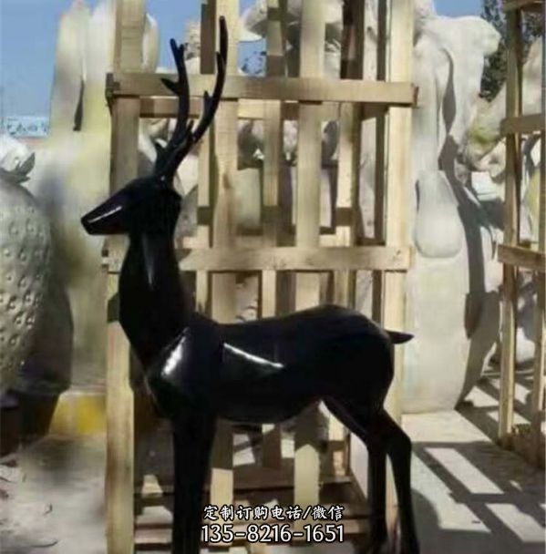 戶外園林玻璃鋼抽象梅花鹿雕塑