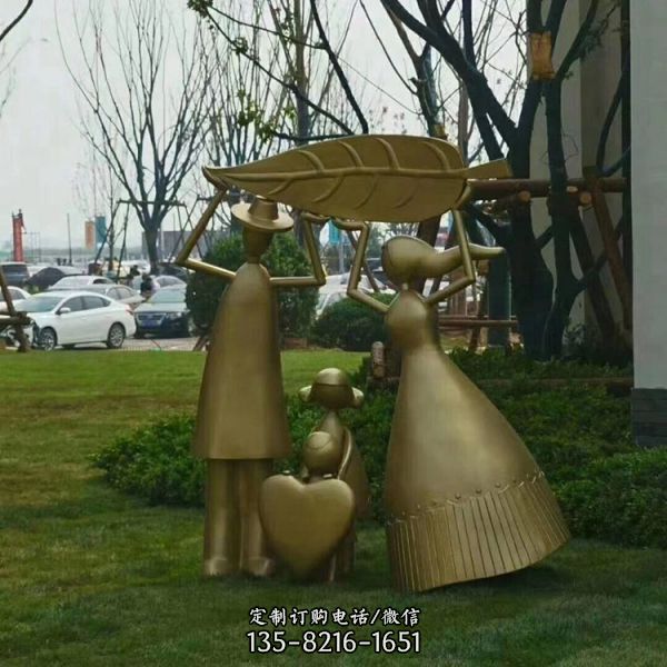 商場廣場單位景區門口美陳樹脂玻璃鋼仿銅抽象人物雕塑（3）