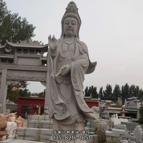寺院大理石石雕園林大型戶外佛像雕塑（3）