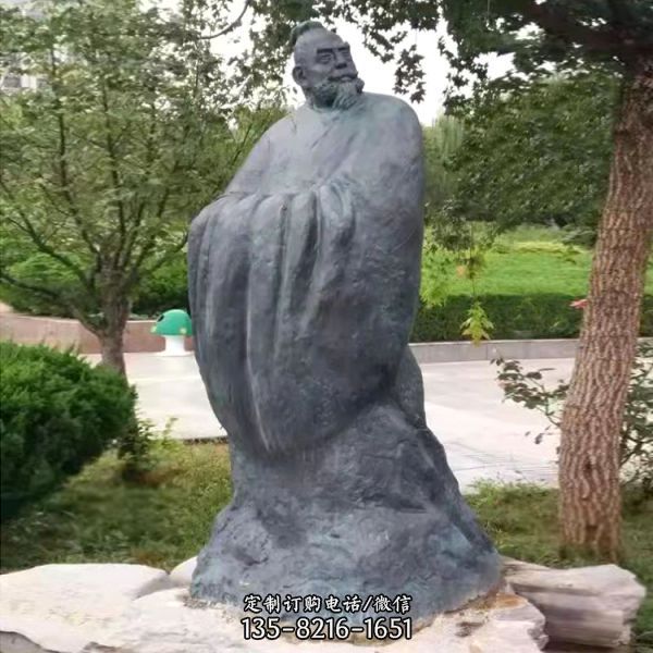 公園擺放玻璃鋼仿銅古代人物雕塑（3）