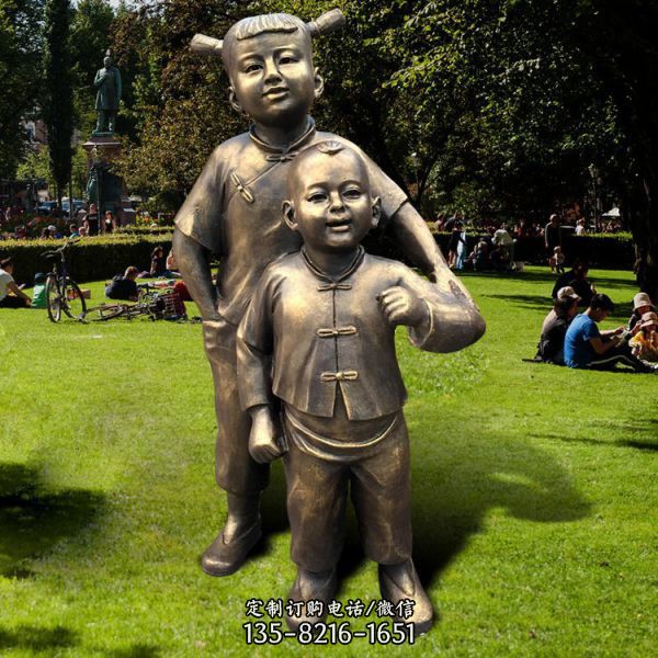 鑄銅孩童小孩雕塑