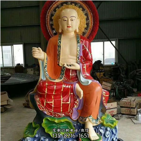 玻璃鋼彩繪大型宗教寺廟地藏王雕塑
