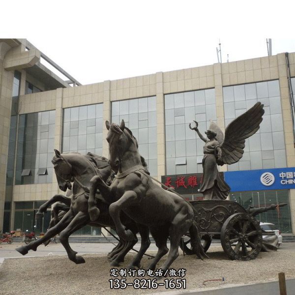 商場酒店門口西方人物阿波羅戰車銅馬 雕像（1）
