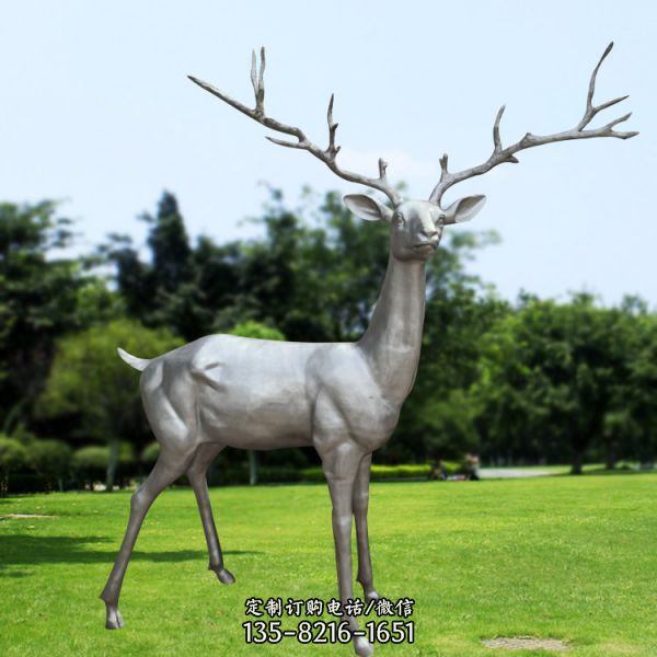 戶外園林景觀金屬抽象動物景觀梅花鹿雕塑（1）