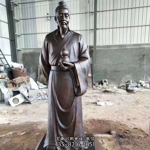 戶外園林玻璃鋼仿銅古代人物景觀雕塑