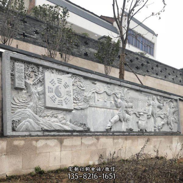 景區寺院古建筑青石浮雕花紋壁畫墻裝飾擺件（6）
