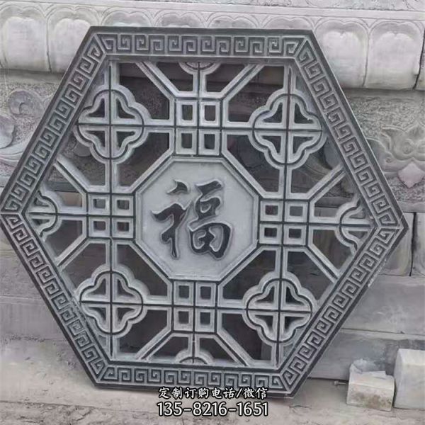 景區寺院古建筑青石浮雕花紋壁畫墻裝飾擺件（7）